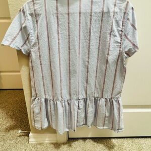 Striped Kids Top with Ruffle Hem